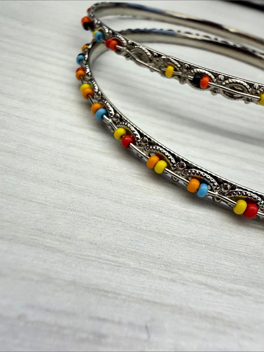 Colorful Beaded Silver-Tone Bracelet Set - Picture 5 of 6